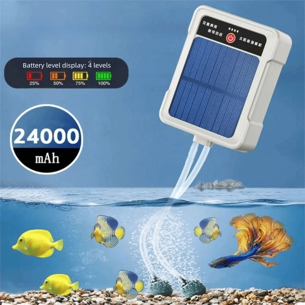Marine Aquarium Wave Maker - Portable Solar Oxygen Pump With Pipe