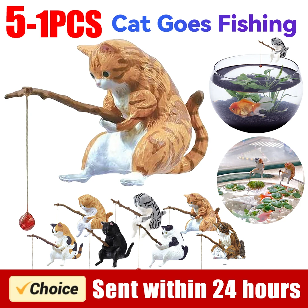 Aquarium Innovative Marine - 1-5PCS Fishing Cat Aquariums Decorations Fishtanks