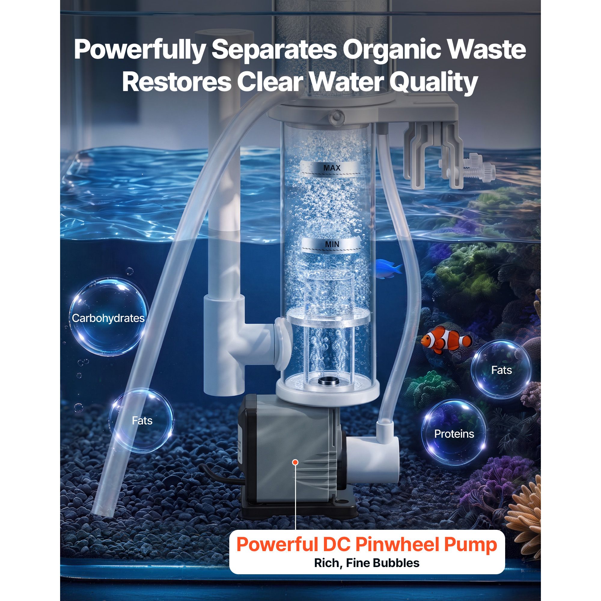 Protein Skimmer Hang On - Protein Skimmer for 20-30 Gal Saltwater