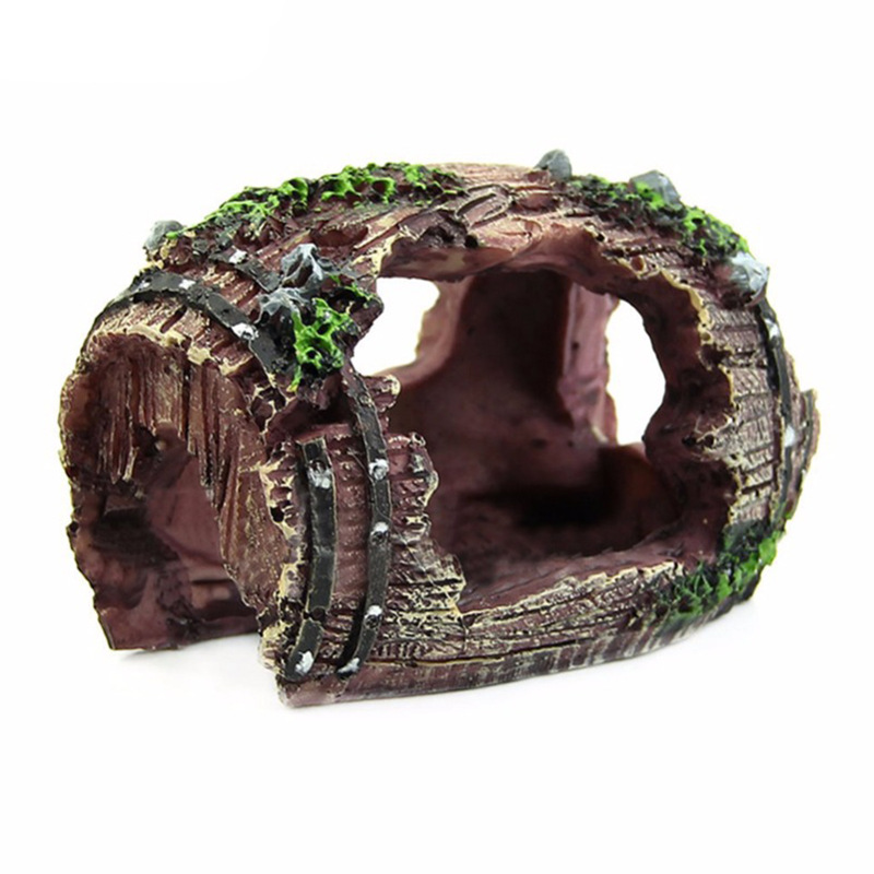 Aquarium Innovative Marine - Aquarium Artificial Barrel Cave Resin Ornaments