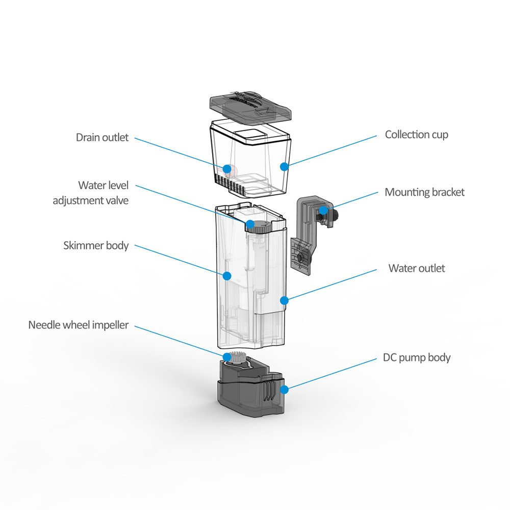 Internal Nano Skimmer Mini Q 1 - Protein Skimmer Hang On review and price
