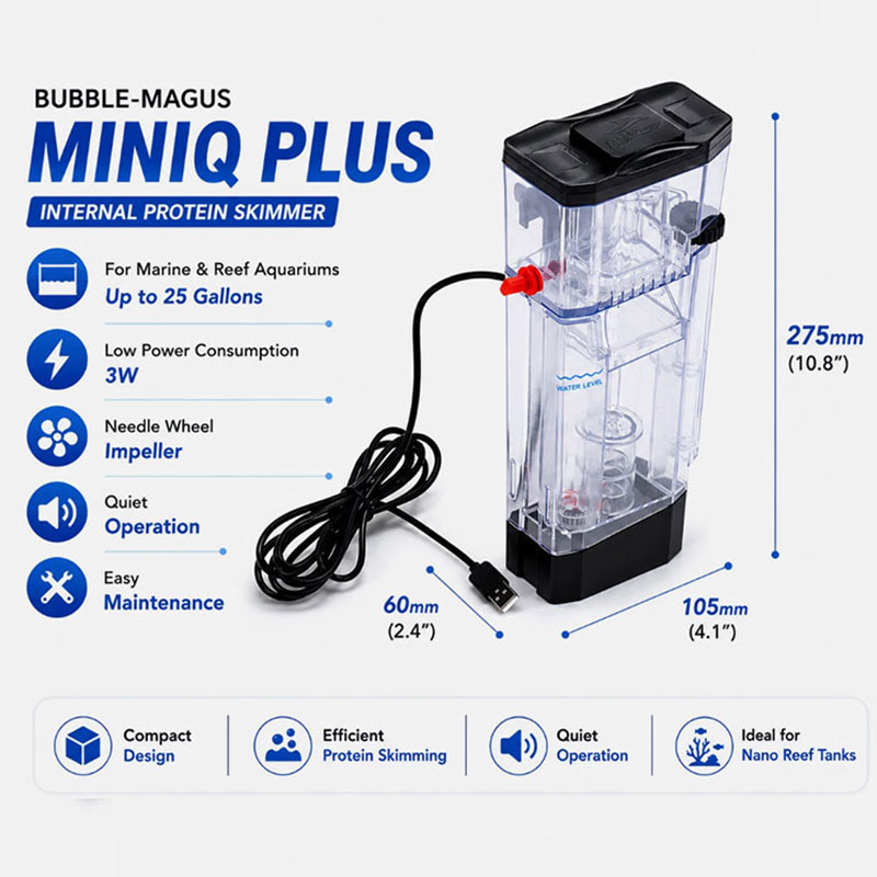 Bubble Magus MiniQ Plus Nano R - Protein Skimmer Hang On review and price
